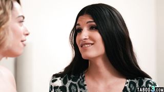 Careful CIS babe Sophia Burns consoling her latina TS roommate Zariah Aura