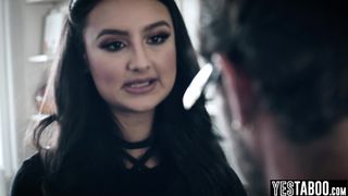 Big tits skinny Latina beauty silences a colleague by riding him