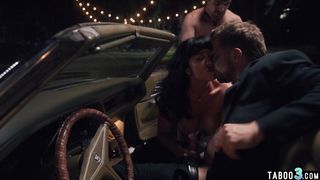 Latina MILF Little Puck fucked by a stranger in front of her hubby outdoor