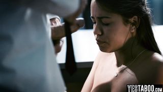 Mature big dick bishop purifies petite Latina teen by railing her