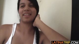 Hardcore workout with Hot Latina teen after big ass babe gave a blowjob