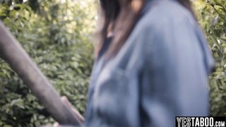 Nerdy lesbian latina teen fuck petite bully from school in forest