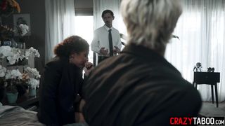 Dirty employees Liv Revamped and Chad Alva fuck at boss funeral bedroom