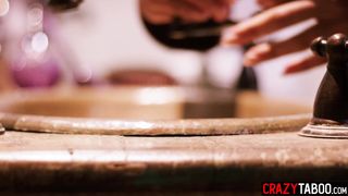 Blind date with horny big ass Latina virgin Isa Bella and her pervy stepdad