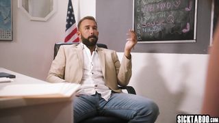 Hot students hard fucked by teacher and petite babes enjoyed deepthroat