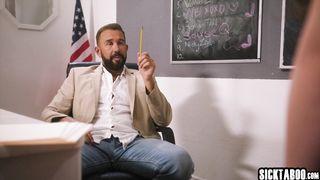 Hot students hard fucked by teacher and petite babes enjoyed deepthroat