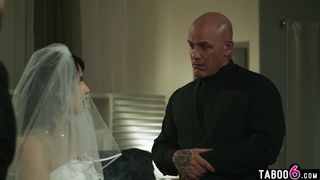 Newlywed latina bride confronted with very strange family ritual