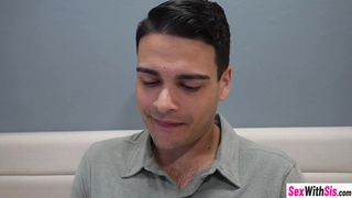 Latin stepsister hardcore pussy fucking after sloppy blowjob and deepthroat