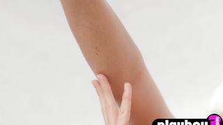 Petite Latina MILF exposing hot body after sexy blonde MILF posed naked