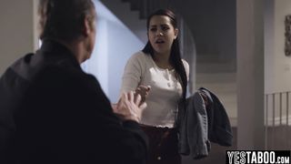 Busty petite Latina teen babysitter railed and knocked up by boss