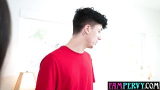 Big boobs gorgeous Latina MILF catches and fucks perv step nephew