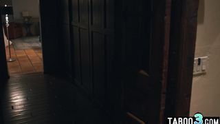 Curious latina teen Nina White enjoying threesome with her perv neighbors