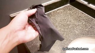 Smelling her panties then fucking her juicy pussy