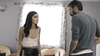 Slutty Latina teen stepdaughter spanked and punished by stepdad