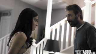 Slutty Latina teen stepdaughter spanked and punished by stepdad