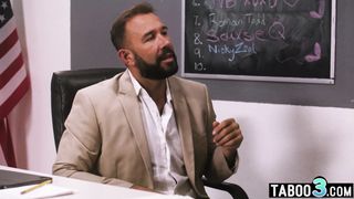 Lesbian latina teen Pixie Smalls and her GF had to satysfy a perv teacher