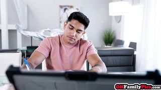 Deep cleaning and blowjob by big tits Latina MILF stepmom Luna Colombiana