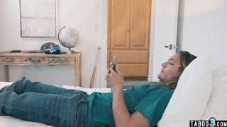 Naughty latina MILF stepmom Little Puck lets stepson to discover her pussy