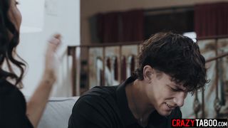 Kinky big tits Latina widow Little Puck rough pussy fucking after rimming